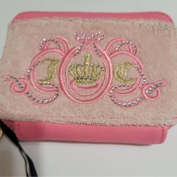 Juicy Couture Lovers Club Square Wristlet Wallet Pink Diamond Rhinestone - Picture 2 of 6